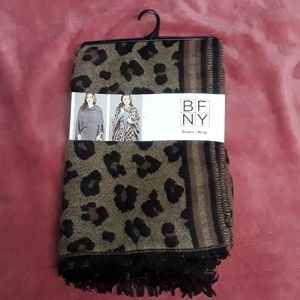 Leopard ruana wrap